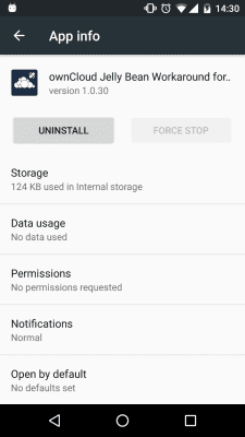 Скриншот приложения ownCloud Jelly Bean Workaround - №2
