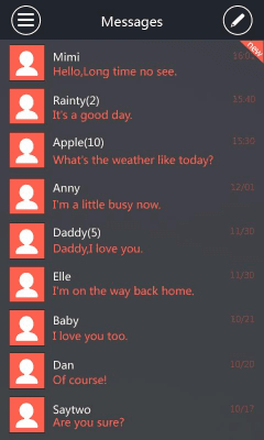 Скриншот приложения GO SMS PRO WP8Orange THEMEEX - №2