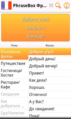 Скриншот приложения Разговорник Французский - №2