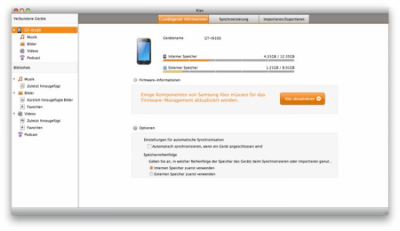 Скриншот приложения Samsung Kies - №1