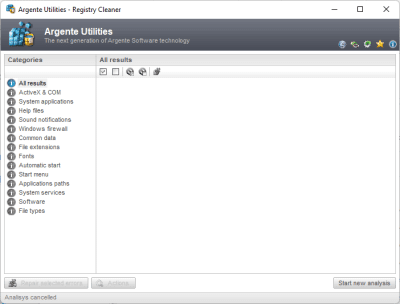 Скриншот приложения Argente - Registry Cleaner - №1
