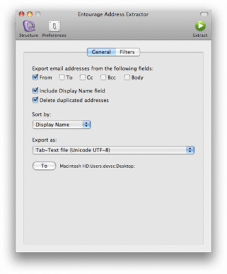 Скриншот приложения Entourage Address Extractor - №2