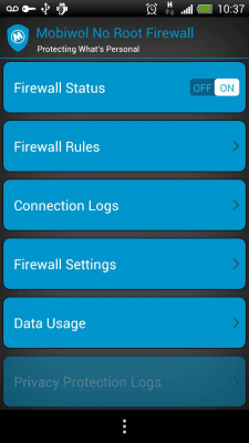 Скриншот приложения Mobiwol: Firewall без root - №1