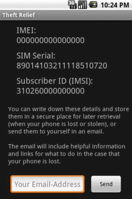 Скриншот приложения Theft Relief - №2