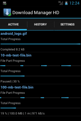 Скриншот приложения Download Manager HD - №2
