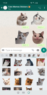 Скриншот приложения Новые смешные наклейки мем кошки WAStickerApps - №1