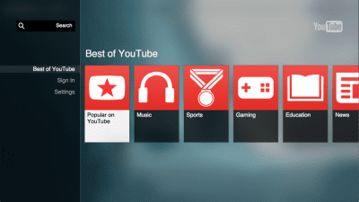 Скриншот приложения YouTube for Google TV - №1