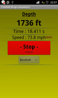 Скриншот приложения Freefall Depth Stopwatch - №2