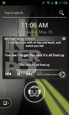 Скриншот приложения TuneWiki Lyric Lock Screen - №2