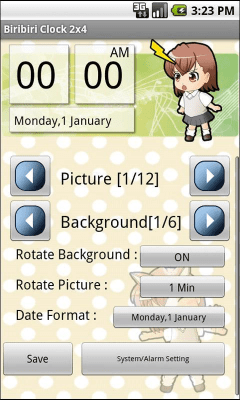 Скриншот приложения Chibi Biribiri Clock Widget - №2