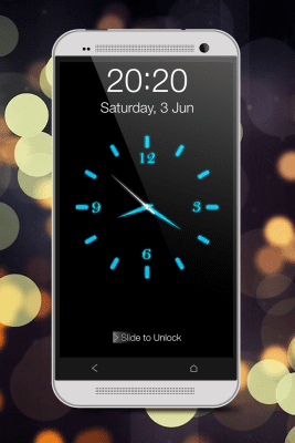 Скриншот приложения Glowing Clock Locker - Blue - №1