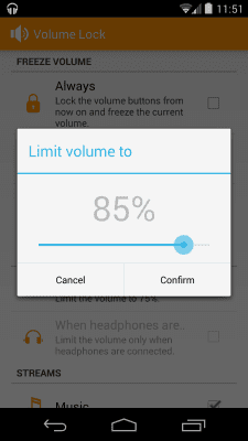 Скриншот приложения Volume Limit & Lock - №2
