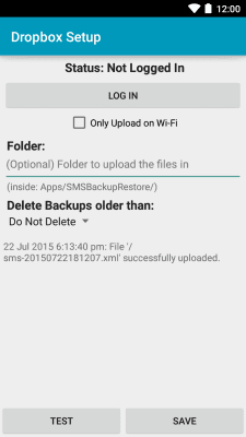 Скриншот приложения Add-On - SMS Backup & Restore - №2