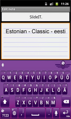 Скриншот приложения SlideIT Estonian Classic Pack - №2