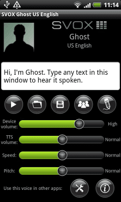 Скриншот приложения SVOX US English Ghost Trial - №1