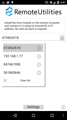 Скриншот приложения Remote Utilities - №1