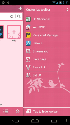 Скриншот приложения Pink Bird Boat Browser Theme - №2