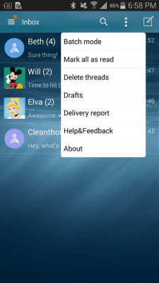 Скриншот приложения Handcent NextSMS Skin Style 8 - №2
