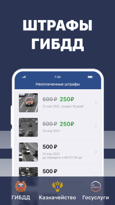 Скриншот приложения Штрафы ГИБДД официальные: проверка, оплата штрафов - №1
