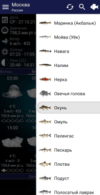 Скриншот приложения Прогноз клева - №2