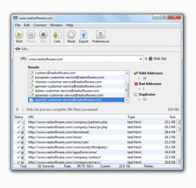 Скриншот приложения eMail List Builder - №1