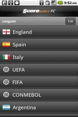 Скриншот приложения ScoreMobile FC - №1