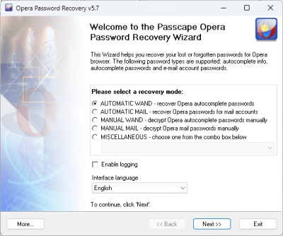 Скриншот приложения Opera Password Recovery - №1