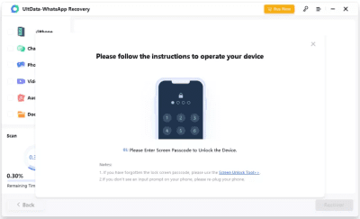 Скриншот приложения Tenorshare UltData WhatsApp Recovery - №2
