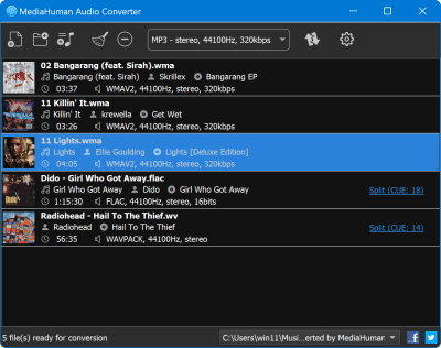 Скриншот приложения MediaHuman Audio Converter - №1