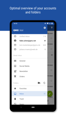 Скриншот приложения GMX - Mail & Cloud - №2