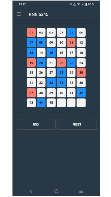 Скриншот приложения RNG VISUAL - генератор случайных комбинаций для лотерей - №1