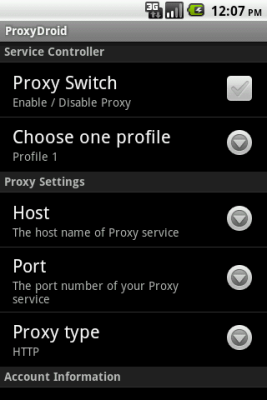 Скриншот приложения ProxyDroid - №1