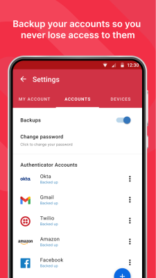 Скриншот приложения Twilio Authy Authenticator - №2