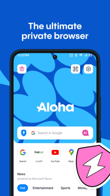 Скриншот приложения Aloha Private Browser - VPN - №1