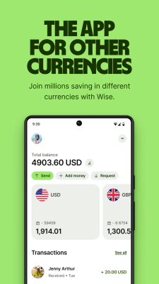 Скриншот приложения Wise: International Transfers - №1