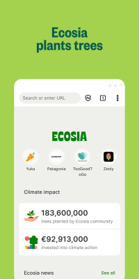 Скриншот приложения Ecosia - №2