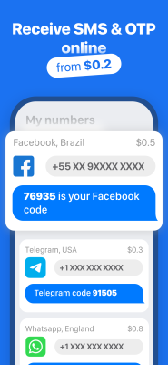 Скриншот приложения SMS Virtual - Receive SMS - №1