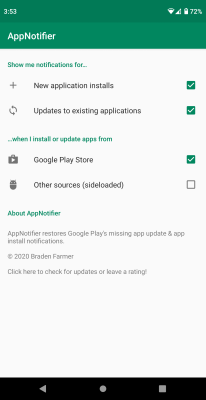 Скриншот приложения AppNotifier - №1