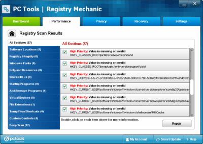 Скриншот приложения Registry Mechanic - №2