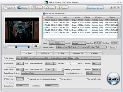 Скриншот приложения WinX Bluray DVD iPad Ripper - №1