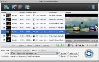 Скриншот приложения Tipard AVI Converter for Mac - №1