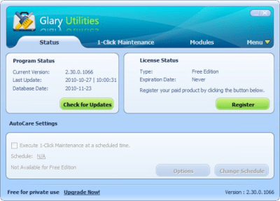 Скриншот приложения Glary Utilities Portable - №1