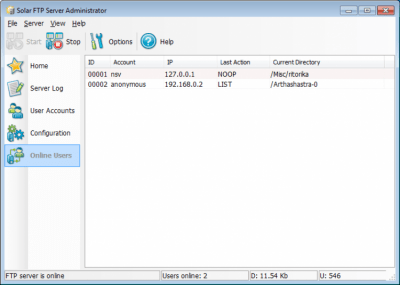 Скриншот приложения Solar FTP Server - №2